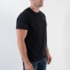 Side view of a man wearing the Baker's Single Barrel T-Shirt.