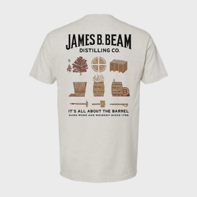 Barrel Tee Front Image on gray background