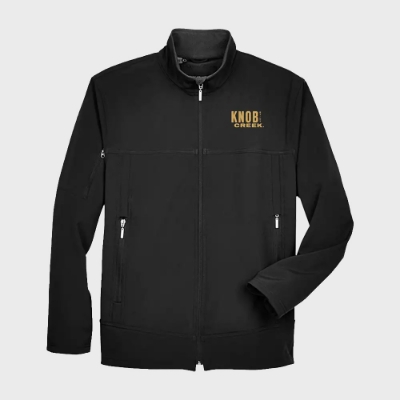 Black Softshell Jacket Product Image on gray background
