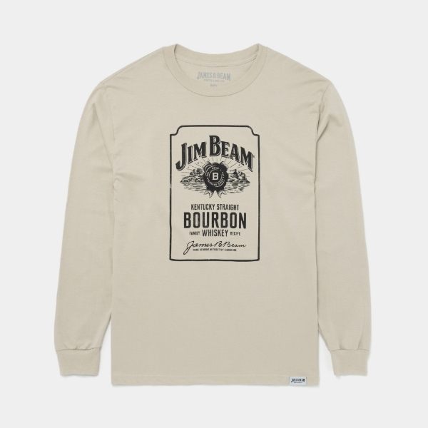 Jim Beam Long Sleeve Beefy-T with Jim Beam logo on the front