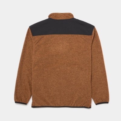 DriDuck branded, saddle colored fleece with charcoal details and snap placket