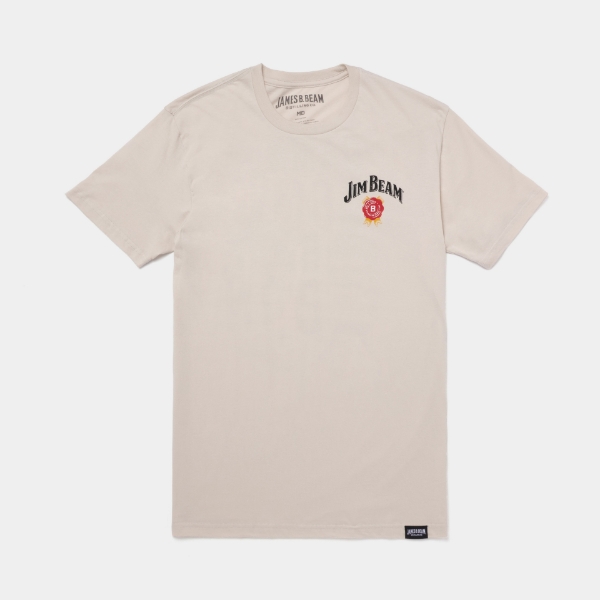 soft t-shirt with Jim Beam logo on the left chest