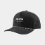 main view of black microfiber performance hat with James B. Beam woven patch